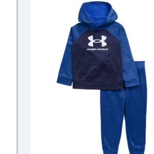 New Under Armour Kids' Big Logo Twist Hoodie & Sweatpants Set 2T, MIDNIGHT NAVY